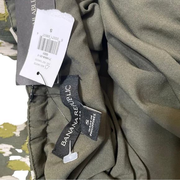 Banana Republic Maxi Dress Womens S Green All Over Print Chiffon Lined Halter - Picture 6 of 8